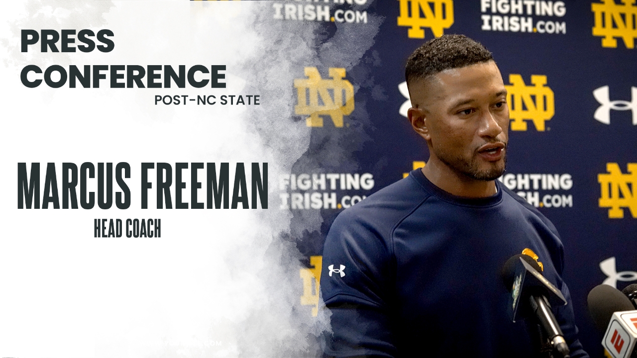 Video Notre Dame Hc Marcus Freeman Post Nc State Irish Sports Daily