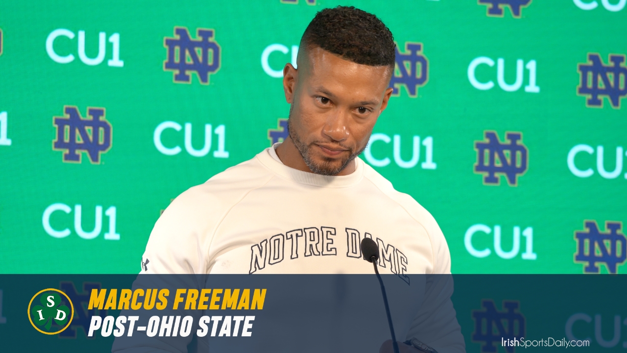 Video Notre Dame Hc Marcus Freeman Post Ohio State Irish Sports Daily