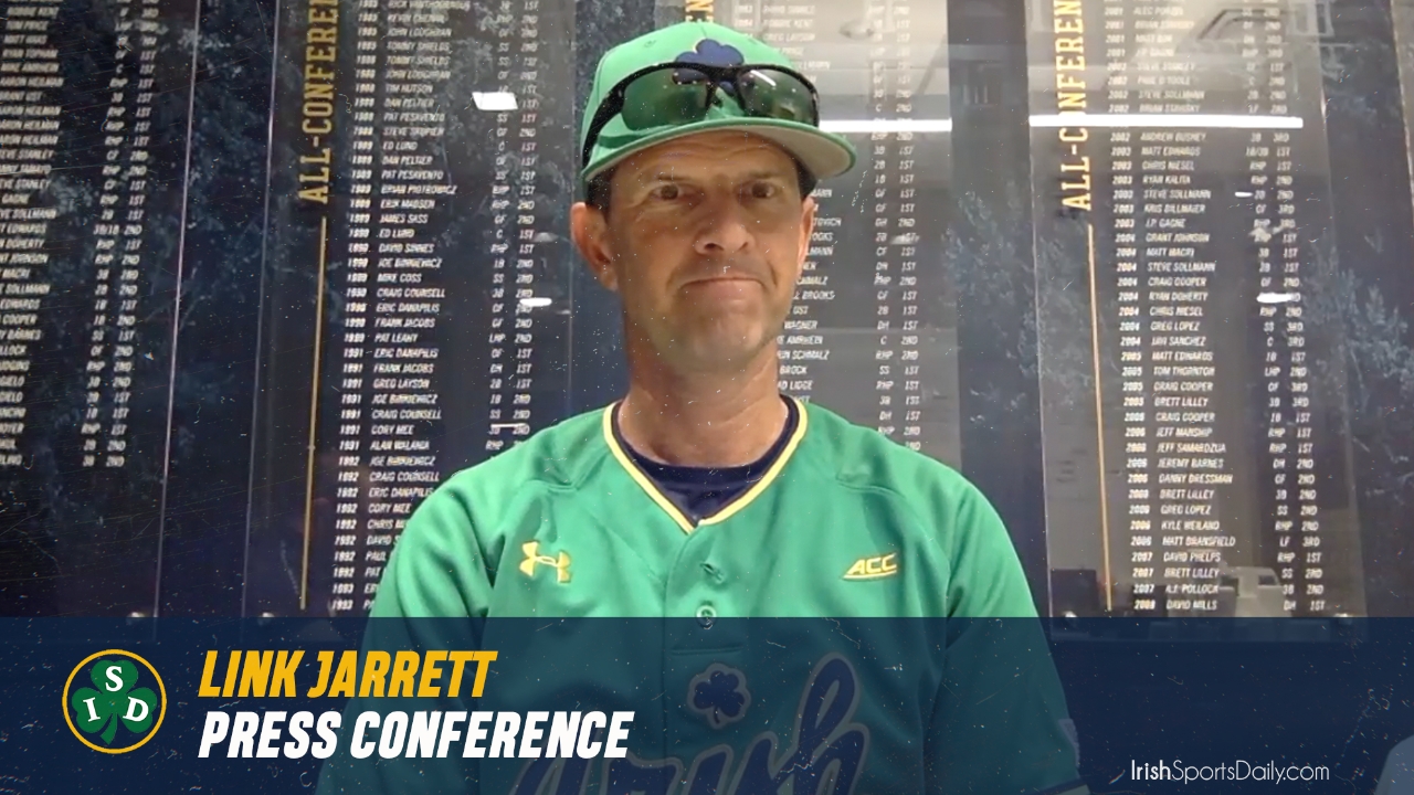 Video | Notre Dame Baseball Coach Link Jarrett Talks 26-3 Win | Irish  Sports Daily