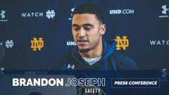 Video | Safety Brandon Joseph on Transfer, Adjusting to Notre Dame & Marcus Freeman