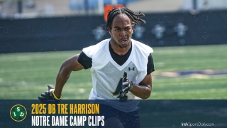 Video | 2025 DB Tre Harrison Notre Dame Camp Clips