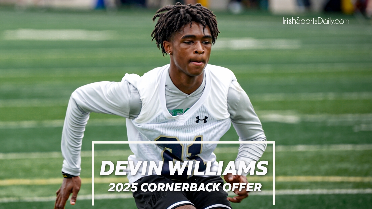 Video 2025 CB Devin Williams Notre Dame Camp Clips (Offer) Irish