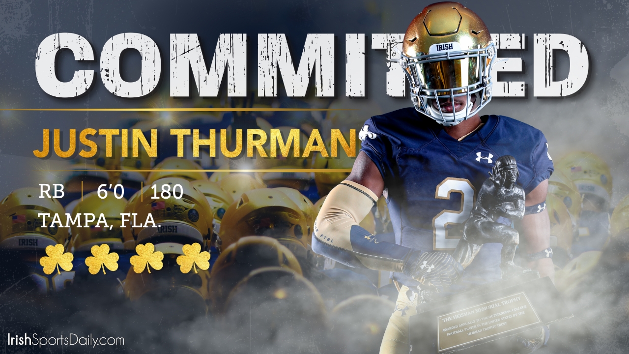 BREAKING 2025 RB Justin Thurman Commits to Notre Dame Irish Sports