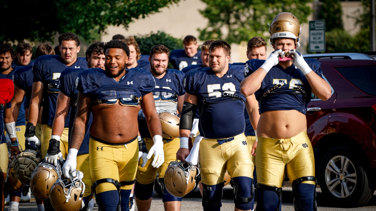 Photo Gallery, Notre Dame Arrives for Practice