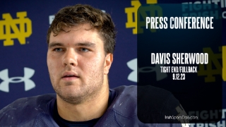 Video | Notre Dame TE Davis Sherwood on Touchdown Catch, Goals & Nutrition