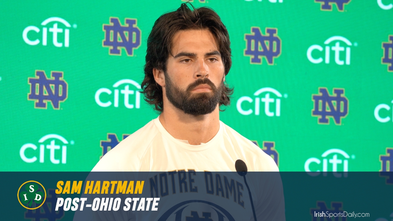 Video | Notre Dame QB Sam Hartman Post-Ohio State | Irish Sports Daily