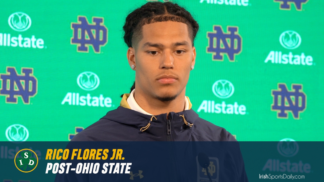 Video | Notre Dame WR Rico Flores Post-Ohio State | Irish Sports Daily