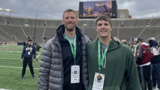 2025 DE Charlie Woleben Talks Notre Dame Trip