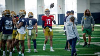 Notre Dame Players & Marcus Freeman Share Thoughts on QB CJ Carr