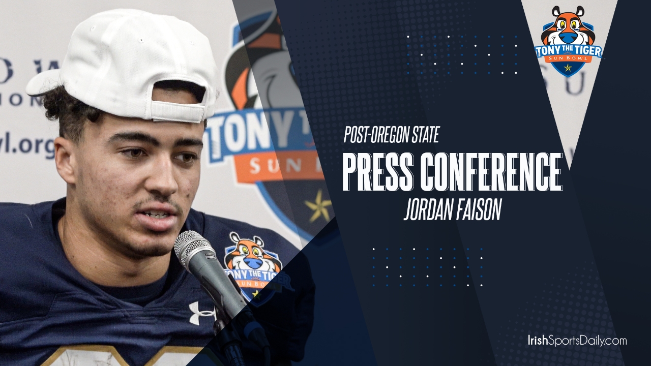 Video Notre Dame WR Jordan Faison PostSun Bowl Irish Sports Daily