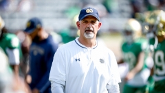 Joe Rudolph Sees Growth, Toughness in Notre Dame’s Veteran Offensive Line