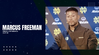 Video | Notre Dame HC Marcus Freeman on Christian Gray and Brian Kelly